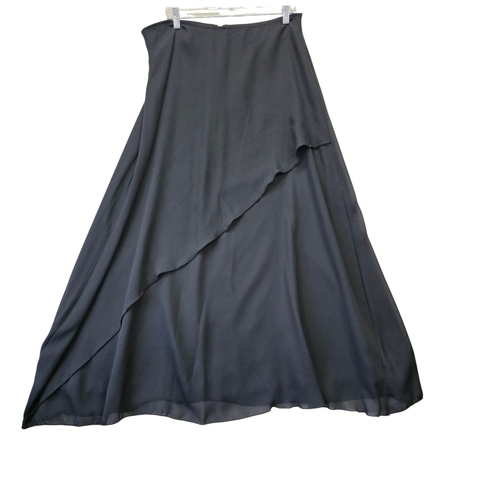 M Collection Black Layered Maxi Skirt Chiffon A-Line Formal Size‎ 17/18 Canada